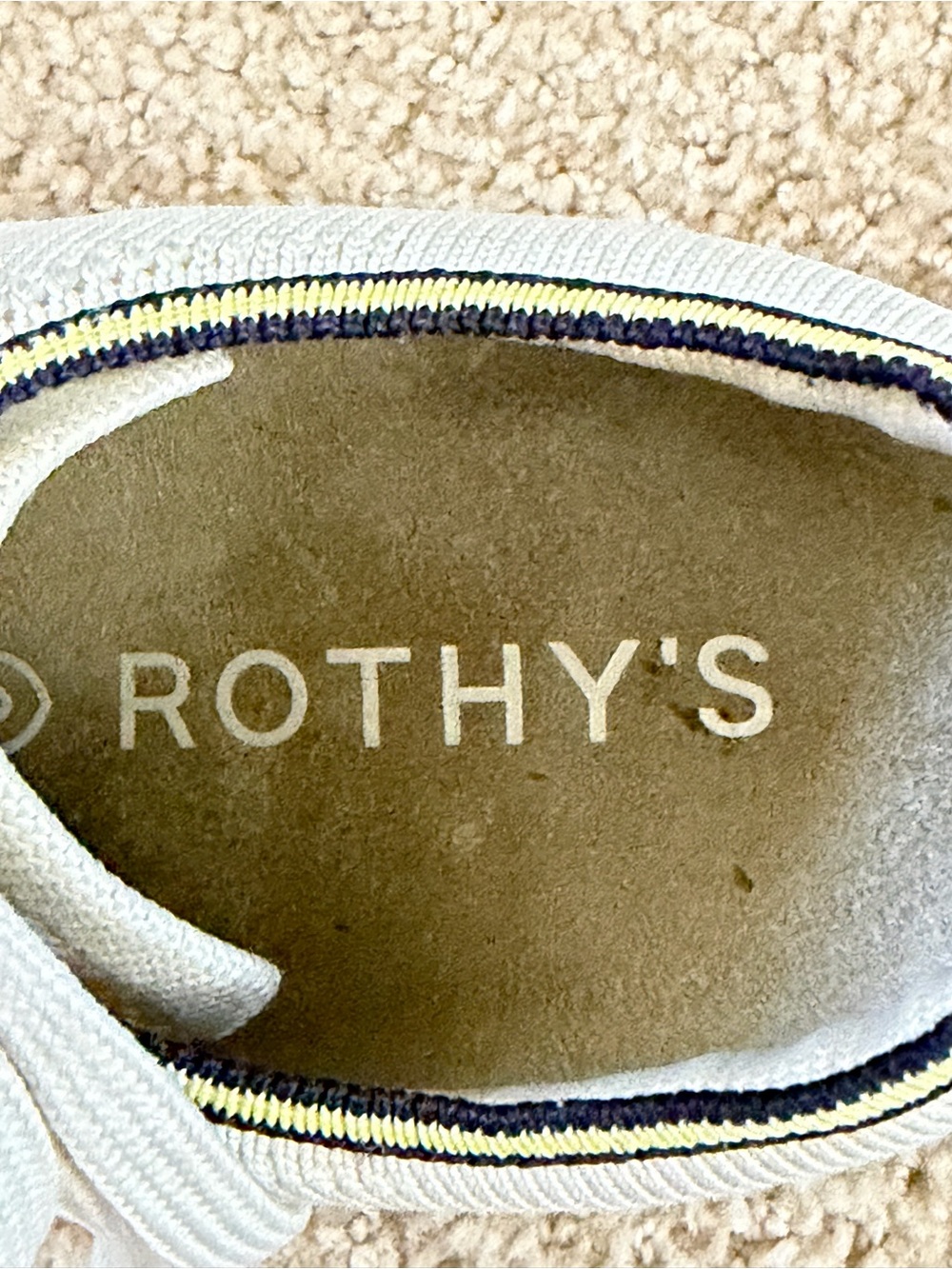 Rothy’s RS01 Bone Knit Sneakers Men’s Size 7 Cream Gum Sole Washable - Picture 4 of 7